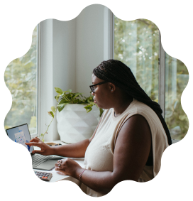 A lady on computer